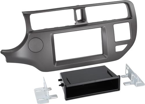 2-DIN Paneel geschikt voor met pocket Kia Rio | 2011-2015 | Kleur: Anthraciet