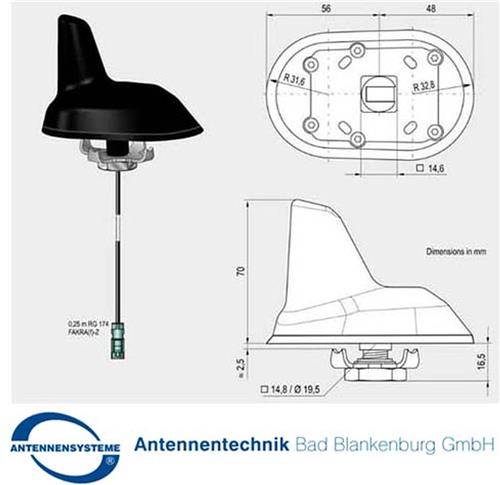 Passieve shark antenne FM/DAB/DAB+