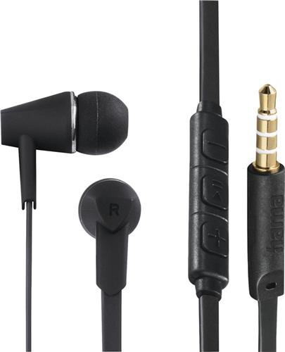 Hama Koptelefoon "Joy", in-ear, microfoon, platte kabel, zwart