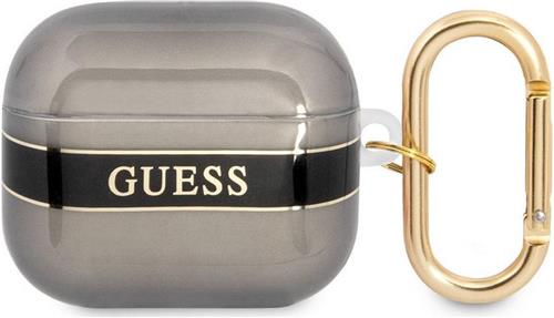 Guess TPU Printed Stripe Case voor Apple Airpods 3 - Zwart