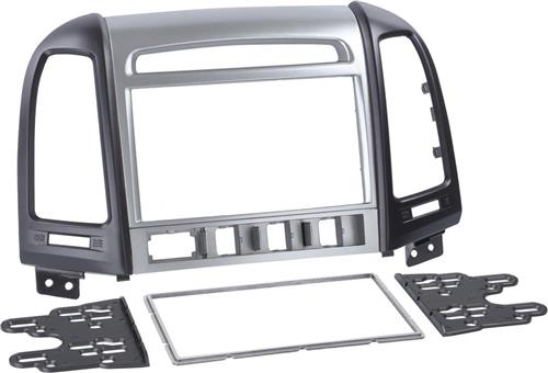 2-DIN Paneel geschikt voor Hyundai Santa Fé 2006-2012 Kleur: Zilver/Zwart