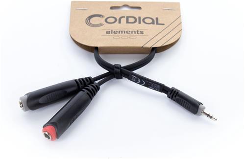 Cordial EY 0.3 WGG Y-Adaptor Cable [Mini Jack/2x Jack] 300mm (Black) - Insert kabel