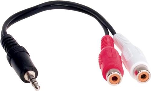 Stereo jack 3,5mm Stereo naar Cinch connector 0.2meter