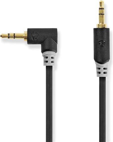 Nedis Stereo-Audiokabel - 3,5 mm Male - 3,5 mm Male - Verguld - 1.00 m - Rond - Antraciet - Doos