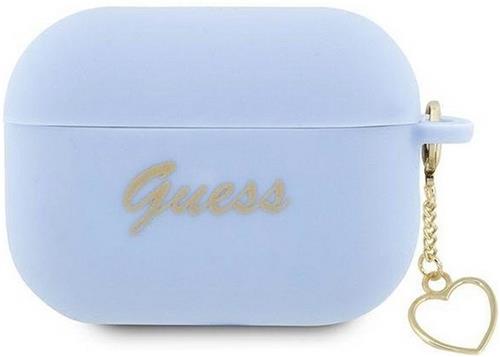 Guess Heart Silicone Case - Geschikt voor Apple Airpods Pro 2 (2e Gen) - Blauw