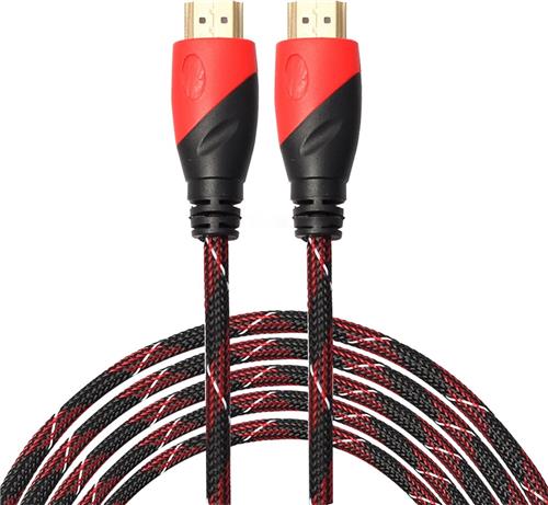 By Qubix HDMI kabel 3 meter - HDMI 1.4 versie - 1080P High Speed - HDMI 19 Pin Male naar HDMI 19 Pin Male Connector Cable - Red line