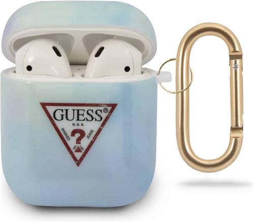 Guess Geschikt voor AirPods 1 en 2 hoesje - Tie en Dye Collection Blauw