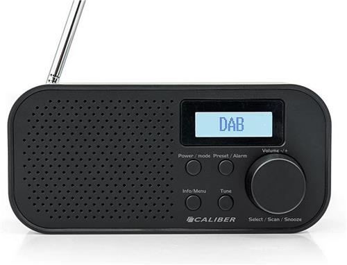 Caliber Draagbare Radio - FM Radio met DAB - Kleine radio - Batterijen & netstroom - LCD-scherm - Wekkerfunctie - 10 Presets (HPG318DAB)