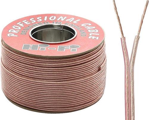 Luidsprekerkabel 2 x 1.00 mm Professional transparant/rood op rol 100 meter