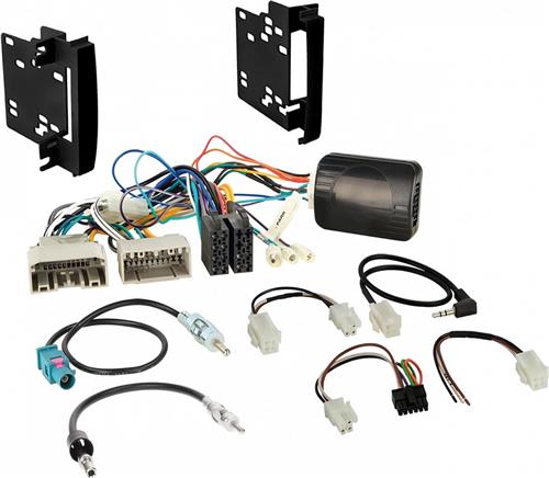 2-DIN Kit Dodge/ Jeep/ Chrysler stuurwielbediening met geluid bediening, multilead en 2 antenne adap