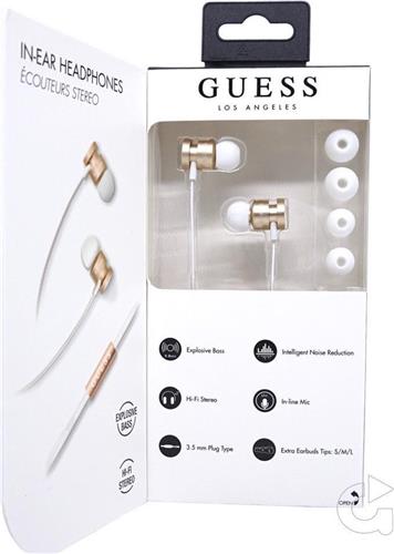 Guess in-ear wit goud oordopje - noise reduction