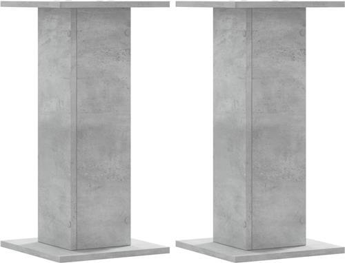 vidaXL - Speakerstandaards - 2 - st - 30x30x60 - cm - bewerkt - hout - betongrijs