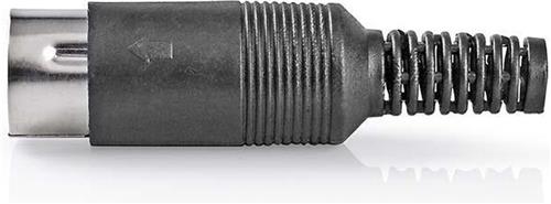 Nedis DIN-Connector - Recht - Male - Vernikkeld - Twist-On - Diameter kabelinvoer: 6.0 mm - Polyvinylchloride (PVC) - Zwart - 25 Stuks - Polybag