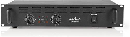 Nedis PA-Versterker - RMS Output: 2x 100 W @ 8 Ohm / 2x 150 W @ 4 Ohm - 2 Kanalen - 2U - 19 "rack-montage - Metaal - Zwart