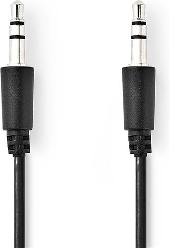 Nedis Stereo-Audiokabel - 3,5 mm Male - 3,5 mm Male - Vernikkeld - 1.00 m - Rond - Zwart - Polybag