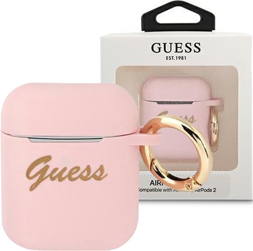 Guess - GUA2SSSI - AirPods hoes roze/roze siliconen Vintage Script