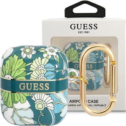 Guess - GUA2HHFLN - AirPods cover groen/groen Flower Strap Collection