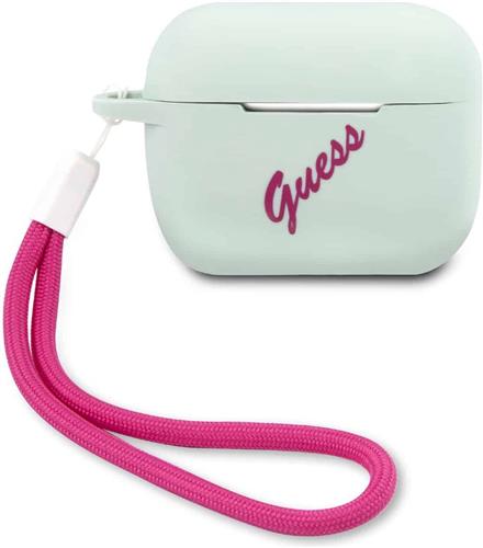 GUESS Vintage Siliconen AirPods Pro 1 (1e generatie) Case - Mint Groen