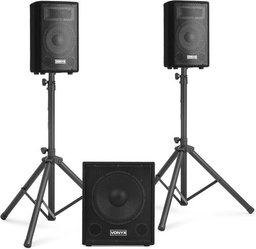 Geluidsinstallatie met Bluetooth - Vonyx VX0812BT - Geluidsinstallatie compleet met subwoofer en tops - 800W