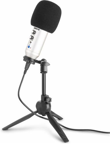 Studio microfoon - Vonyx CM320S USB microfoon met tafelstandaard - Titanium