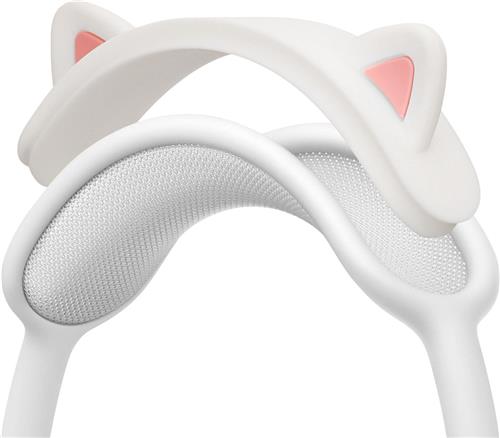 kwmobile kattenoortjes koptelefoon decoratie geschikt voor Apple AirPods Max headset - Gaming accessoires - Silicone in wit / roze