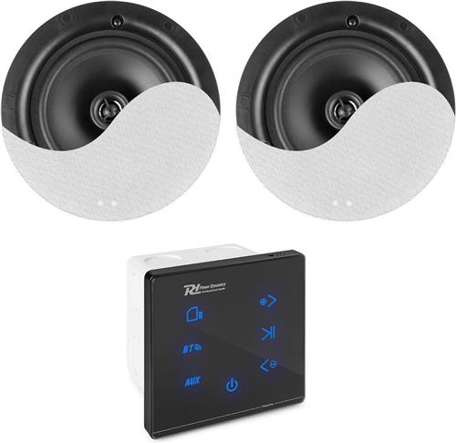 Inbouw versterker met 2 plafondspeakers - Power Dynamics Powerline A50BSet