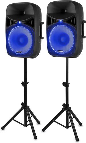 Speaker Set met Bluetooth en Standaard - Vonyx VPS152A - 1000 Watt Geluidsinstallatie