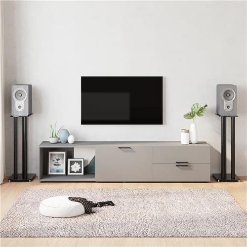 vidaXL Luidsprekerstandaard 2 - Zwart - 35 x 25 x 75 cm - Aluminium en Gehard glas - Speaker stands