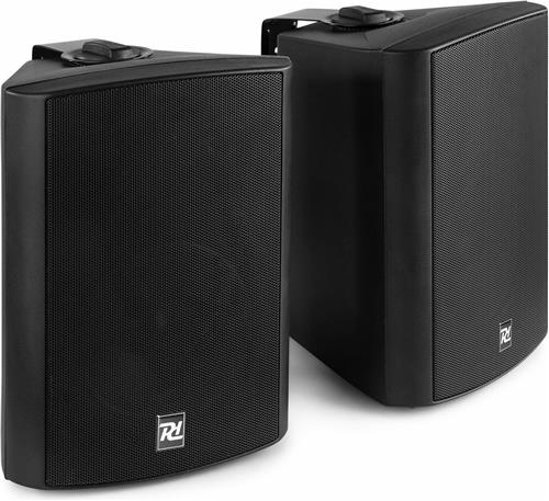 Speakerset Bluetooth - Power Dynamics DS65MB - Met mp3 speler en muurbeugels - Zwart