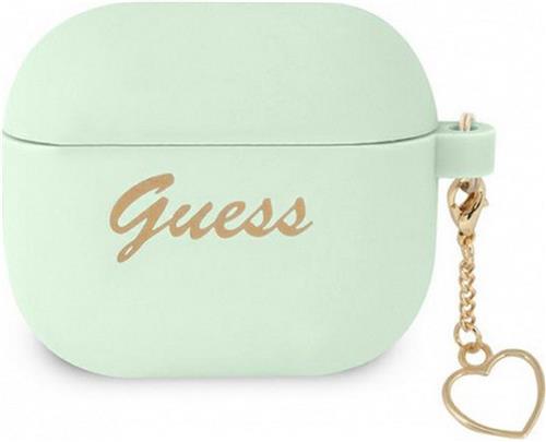 Guess Silicone Heart Charm Case - Geschikt voor Apple Airpods 3 - Groen