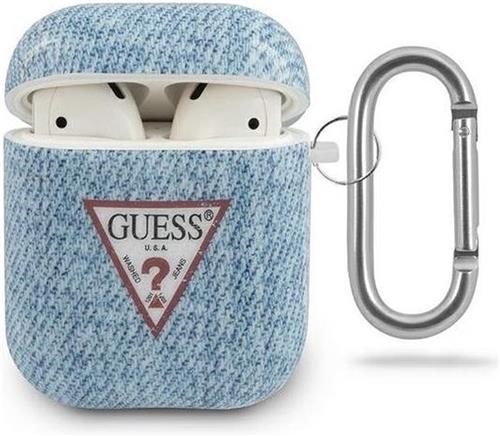 Guess TPU Triangle Case Denim - Apple Airpods 1 & 2 - Lichtblauw