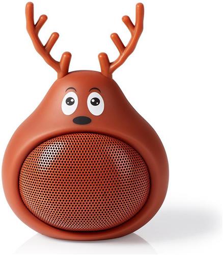 Nedis Bluetooth-Speaker - Maximale batterijduur: 3 uur - Handheld Ontwerp - 9 W - Mono - Ingebouwde microfoon - Koppelbaar - Animaticks Rudy Reindeer - Bruin