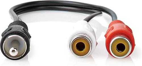 Nedis Subwoofer-Kabel - RCA Male - 2x RCA Female - Vernikkeld - 0.20 m - Rond - 5.0 x 2.5 mm - Zwart - Doos