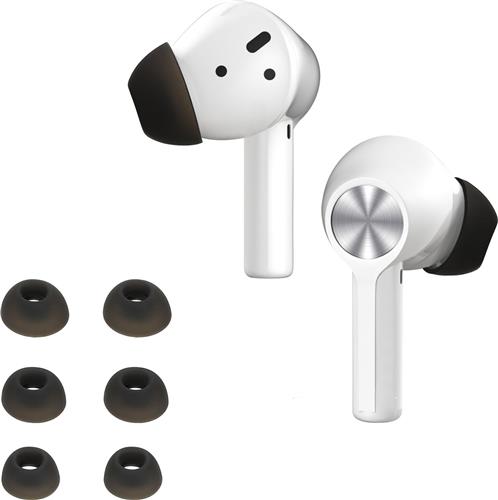 kwmobile 6x cover voor in-ear oortjes geschikt voor OnePlus Buds Z2 - Vervangende oordopjes van siliconen in zwart - 3 maten