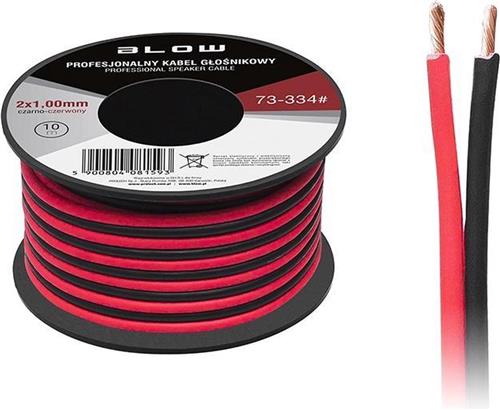 Luidsprekerkabel 2 x 1.00 mm zwart/rood op rol 10 meter