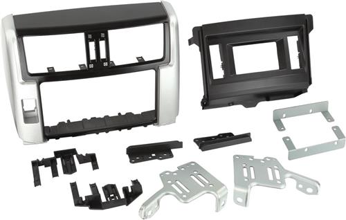 2-DIN Paneel geschikt voor Toyota Landcruiser 150 2010-2013 Kleur: Zwart / Zilver