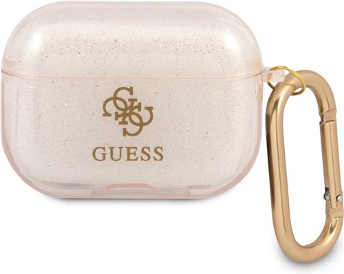 Guess 4G TPU Glitter Case voor Apple Airpods Pro 1 (1e generatie) - Goud