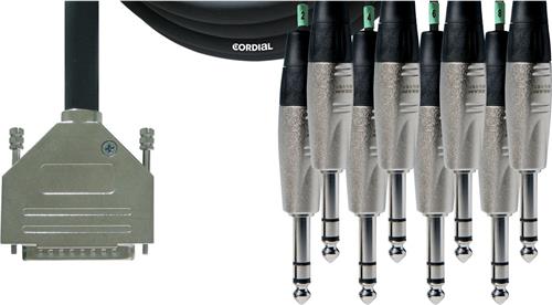 Cordial Intro Multicore D-Sub/jack symm 8-voudig, Rean stekker, 5,0m - Analoge multicore kabels