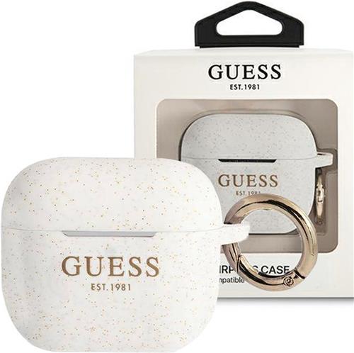 Guess - GUAPSGGEH - AirPods Pro cover wit/wit siliconen glitter