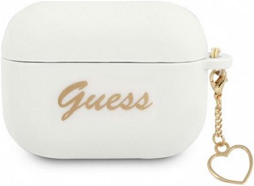 Guess Heart Silicone Case - Geschikt voor Apple Airpods Pro (1e Gen) - Wit