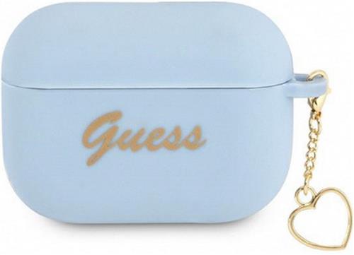 Guess Heart Silicone Case - Geschikt voor Apple Airpods Pro (1e Gen) - Blauw