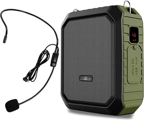 Equivera spraakversterker - Voice Amplifier Personal Portable Microphone Headset 18W Bluetooth Speaker, Waterproof, Recording, AUX Jack for Teachers, Outdoor Speech, Tour Guides