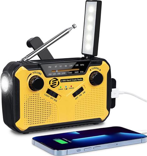 Equivera Noodradio - Noodradio - Noodradio op Batterij - Draagbare Radio - AM/FM-Radio - Oplaadbare Batterij - Noodlader Telefoon