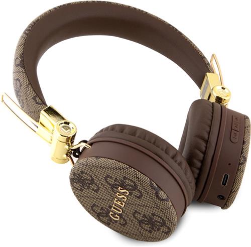 Guess 4G Metal Logo Bluetooth Stereo On-Ear Koptelefoon - Bruin