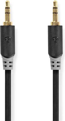 Nedis Stereo-Audiokabel - 3,5 mm Male - 3,5 mm Male - Verguld - 2.00 m - Rond - Antraciet - Doos