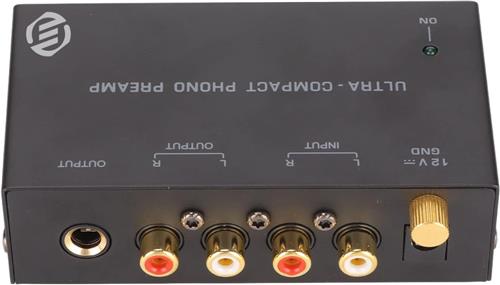 Equivera phono voorversterker - PP400 Phono Platenspeler Voorversterker - Mini Elektronische Audio Stereo Voorversterker - RCA Ingang en Uitgang - Platenspeler Versterker met Onafhankelijke Bediening, 100-240V