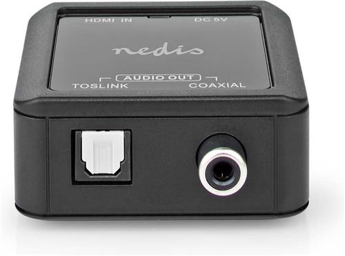 Nedis Digitale Audioconverter - 1-weg - Input: DC Power / HDMI Input - Output: 1x Coax Audio / 1x TosLink Female - Automatisch - Antraciet