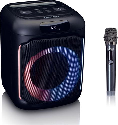 Lenco Bluetooth Speaker - Draadloze Party Speaker met Verlichting en Microfoon - PA-101BK - Zwart