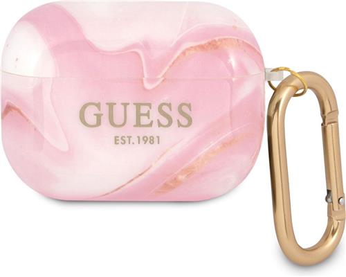 Guess Shiny Marmer AirPods Pro 1 (1e generatie) Case - Roze