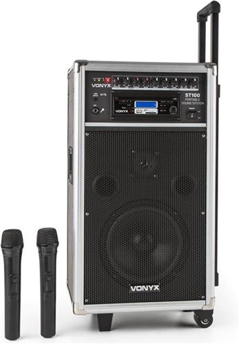 Vonyx ST100 MK2 Mobiele geluidsinstallatie 8 inch BT/CD/MP3/UHF